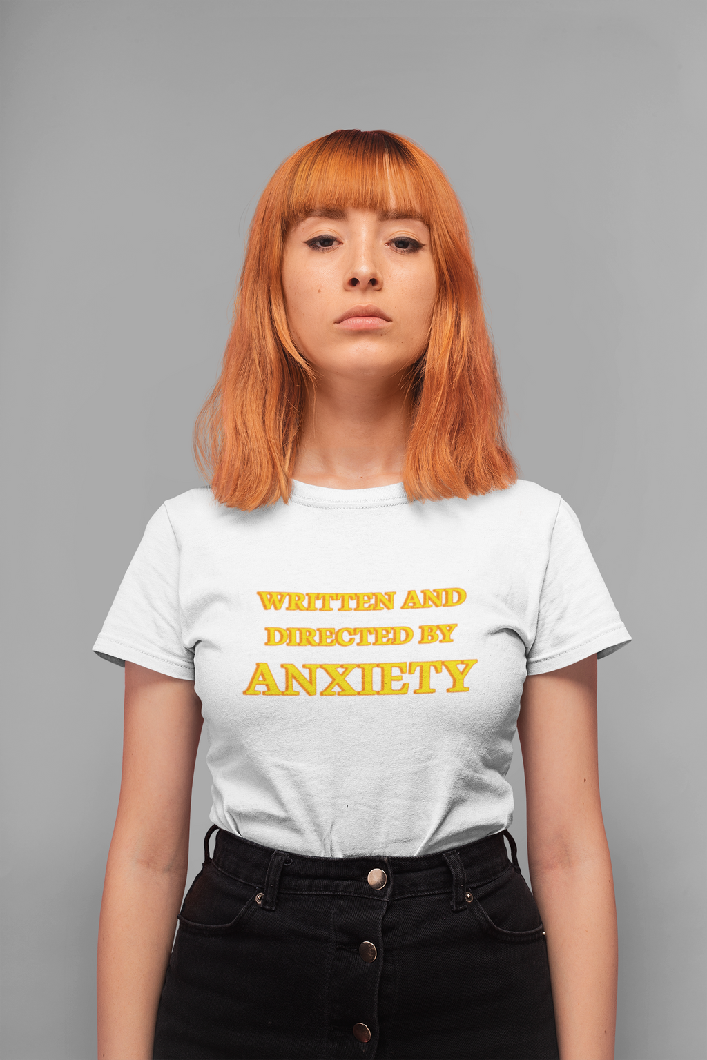 minimal sarcastic t-shirt anxiety design oversized fit