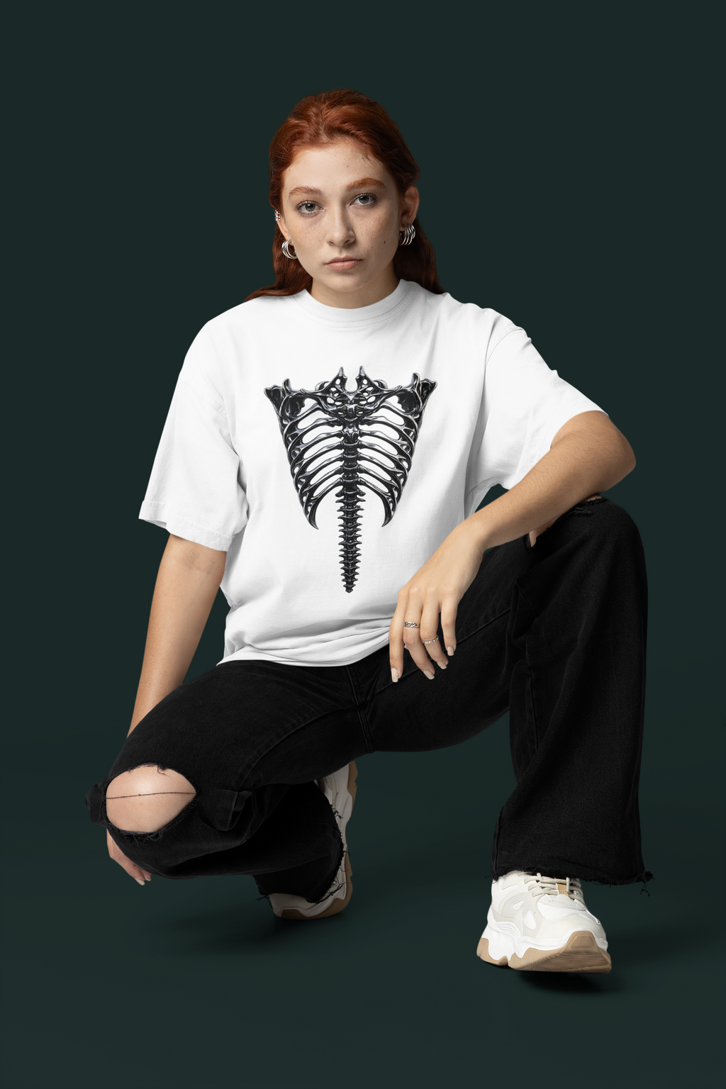 dark aesthetic t-shirt layered style oversized fit GENSO