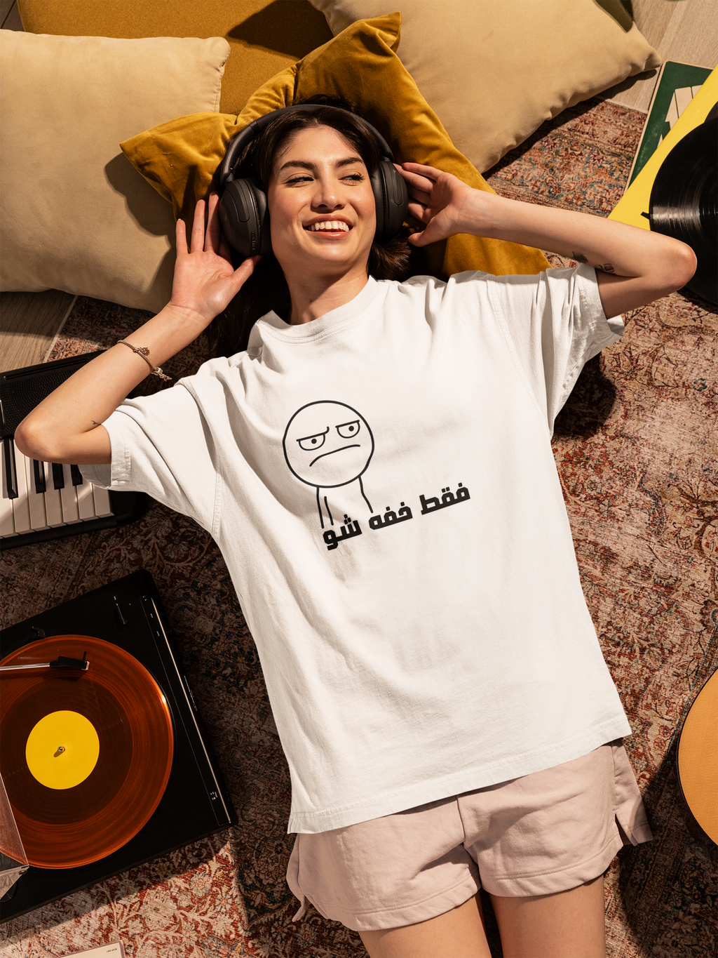 oversized organic cotton graphic tee persian design streetwear